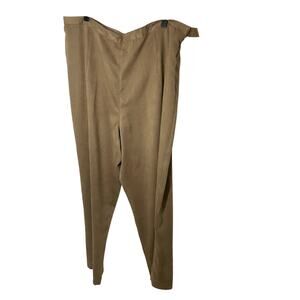 NWT Alfred Dunner Faux Suede Tan Wide Leg Trousers SZ 16 Formal Special Occasion